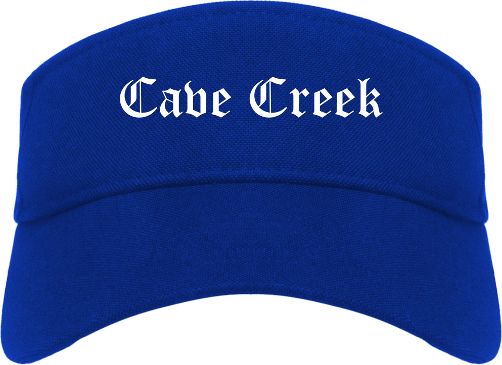 Cave Creek Arizona AZ Old English Mens Visor Cap Hat Royal Blue