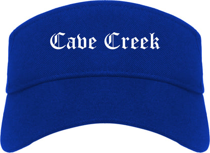 Cave Creek Arizona AZ Old English Mens Visor Cap Hat Royal Blue