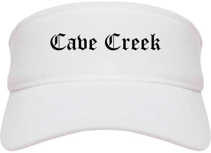 Cave Creek Arizona AZ Old English Mens Visor Cap Hat White