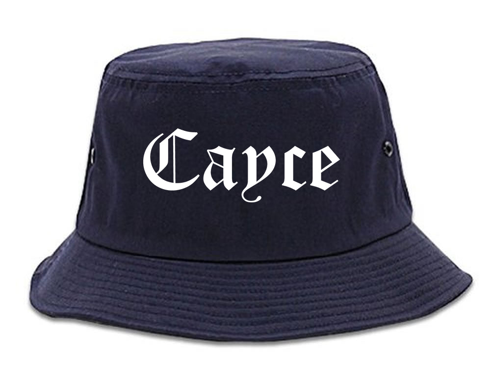 Cayce South Carolina SC Old English Mens Bucket Hat Navy Blue