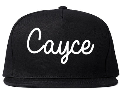 Cayce South Carolina SC Script Mens Snapback Hat Black