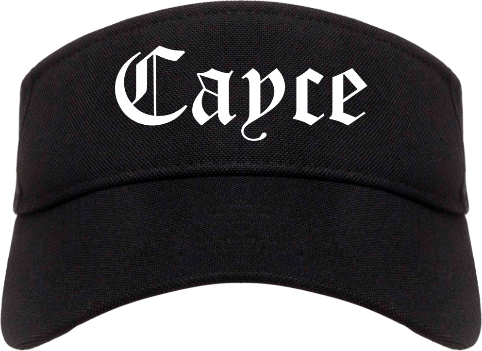 Cayce South Carolina SC Old English Mens Visor Cap Hat Black