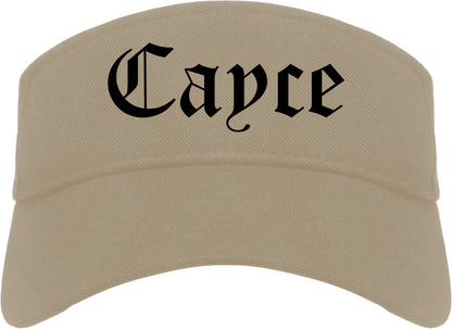 Cayce South Carolina SC Old English Mens Visor Cap Hat Khaki