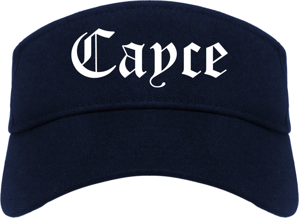 Cayce South Carolina SC Old English Mens Visor Cap Hat Navy Blue