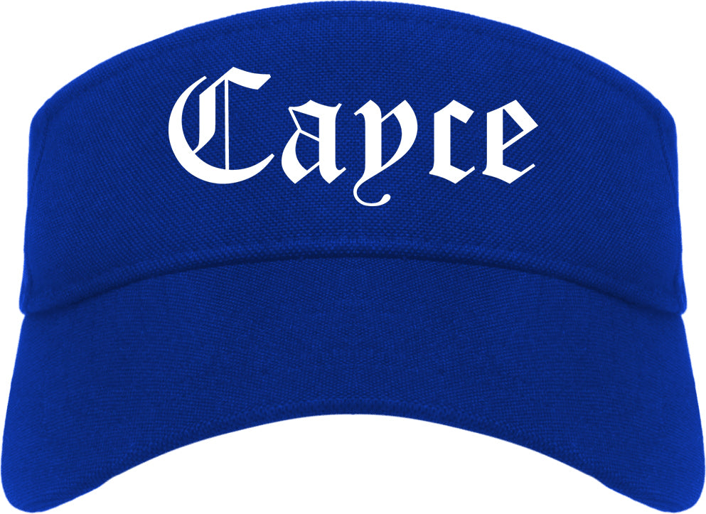 Cayce South Carolina SC Old English Mens Visor Cap Hat Royal Blue