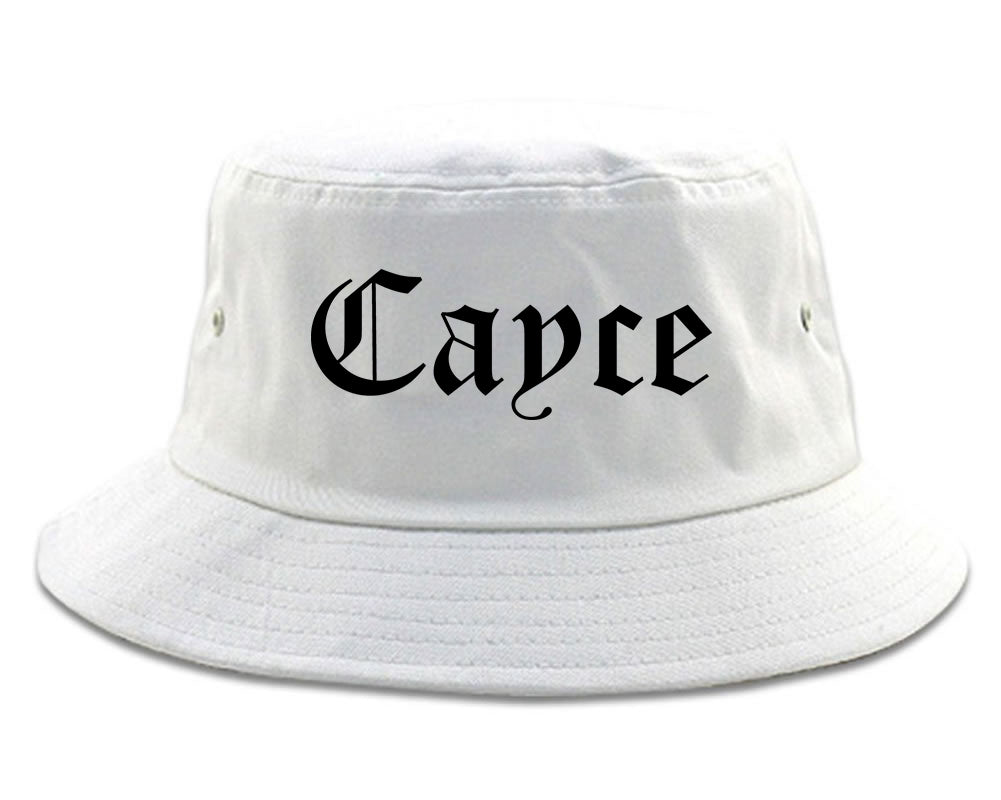 Cayce South Carolina SC Old English Mens Bucket Hat White