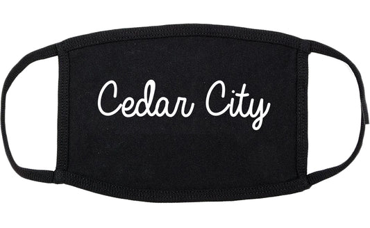 Cedar City Utah UT Script Cotton Face Mask Black