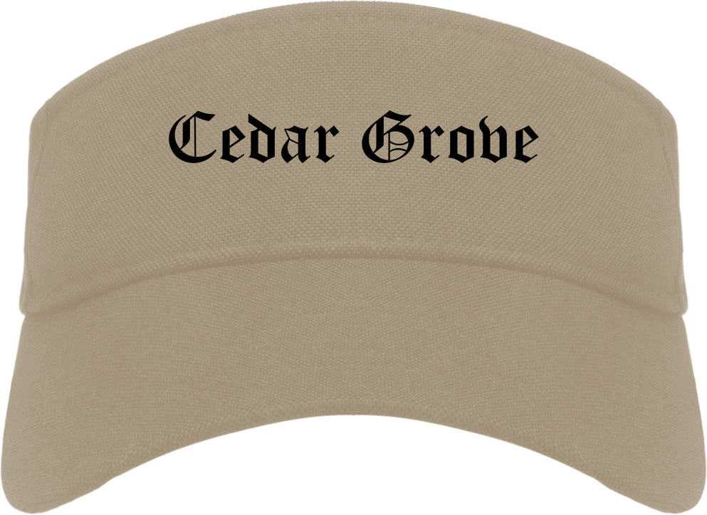 Cedar Grove Florida FL Old English Mens Visor Cap Hat Khaki