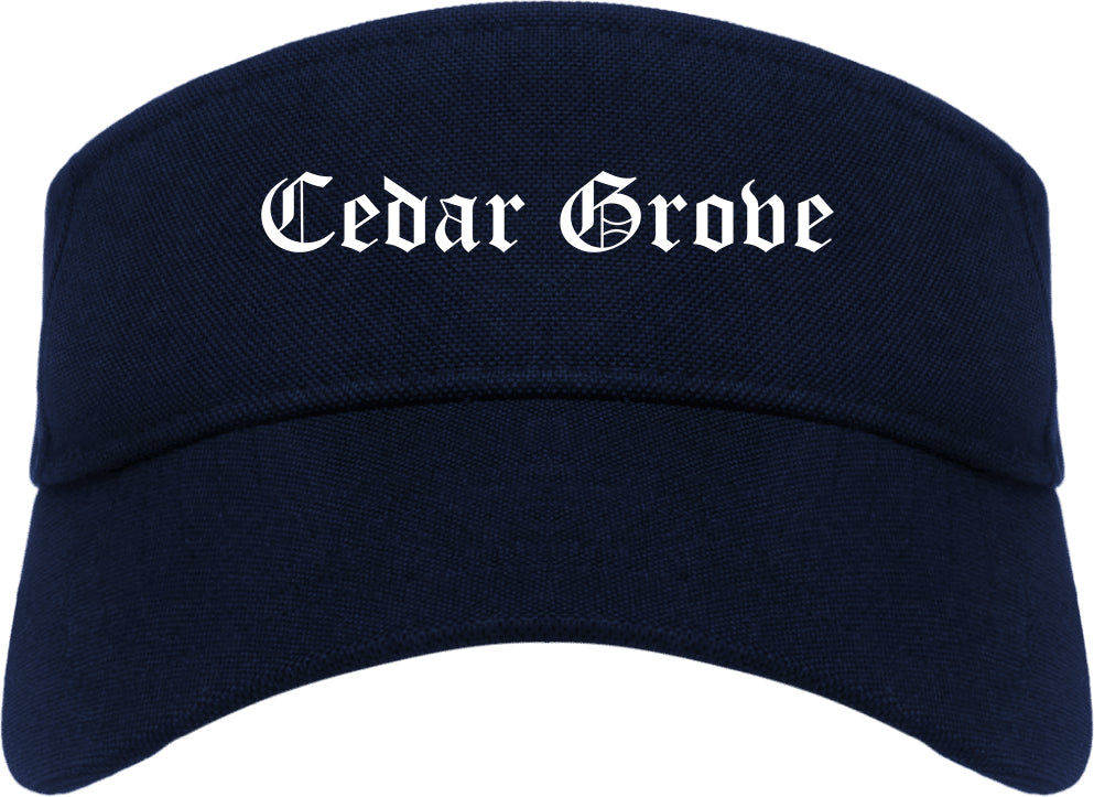 Cedar Grove Florida FL Old English Mens Visor Cap Hat Navy Blue