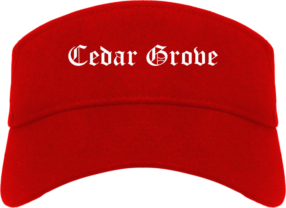 Cedar Grove Florida FL Old English Mens Visor Cap Hat Red