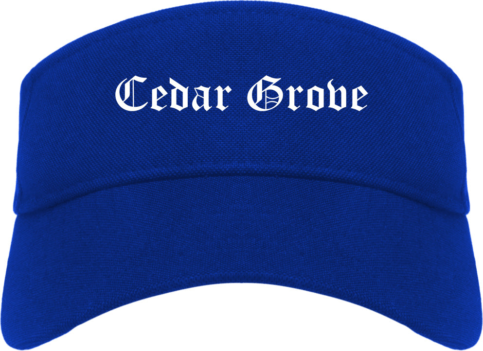 Cedar Grove Florida FL Old English Mens Visor Cap Hat Royal Blue