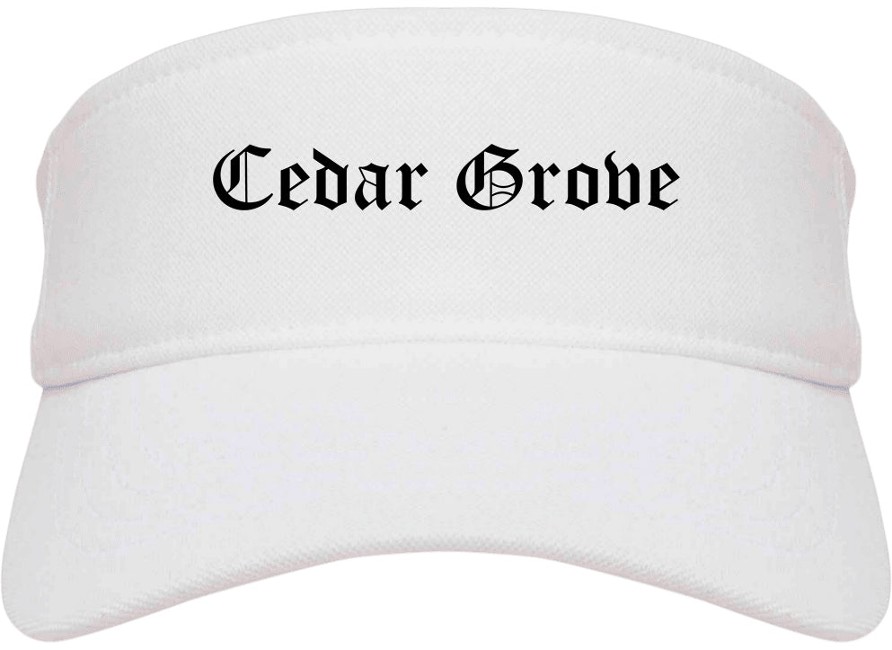 Cedar Grove Florida FL Old English Mens Visor Cap Hat White