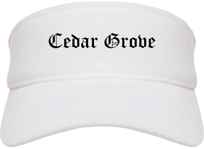 Cedar Grove Florida FL Old English Mens Visor Cap Hat White