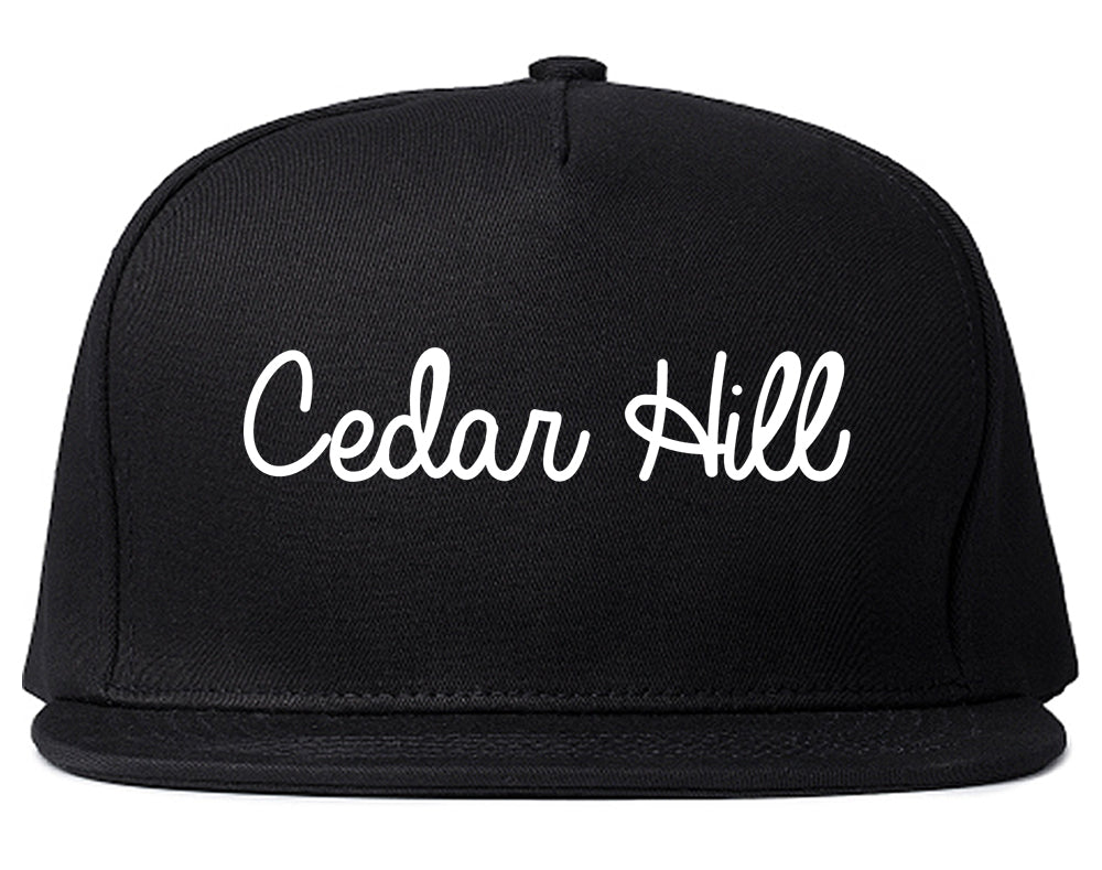 Cedar Hill Texas TX Script Mens Snapback Hat Black