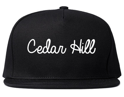 Cedar Hill Texas TX Script Mens Snapback Hat Black