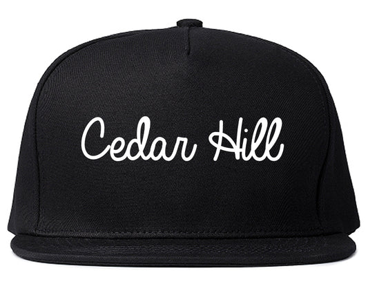 Cedar Hill Texas TX Script Mens Snapback Hat Black