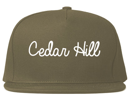 Cedar Hill Texas TX Script Mens Snapback Hat Grey