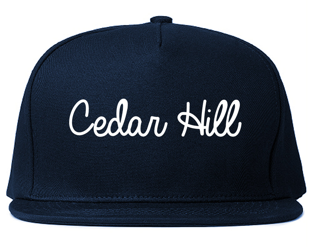 Cedar Hill Texas TX Script Mens Snapback Hat Navy Blue