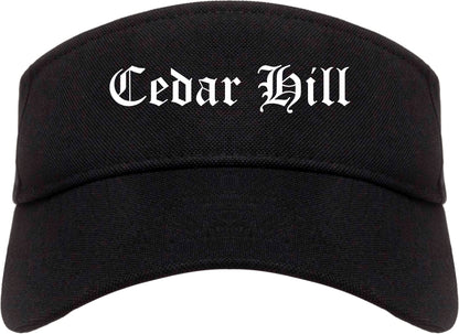Cedar Hill Texas TX Old English Mens Visor Cap Hat Black