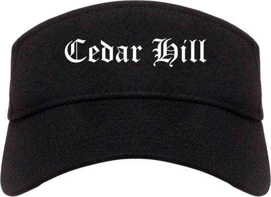 Cedar Hill Texas TX Old English Mens Visor Cap Hat Black