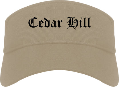 Cedar Hill Texas TX Old English Mens Visor Cap Hat Khaki