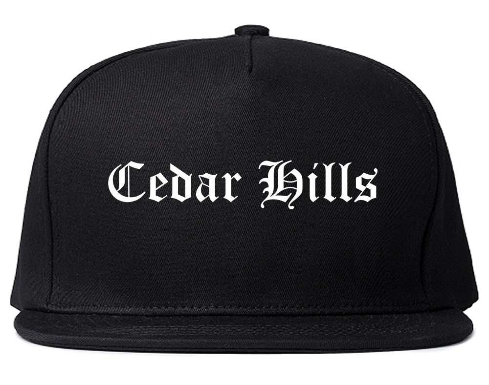 Cedar Hills Utah UT Old English Mens Snapback Hat Black