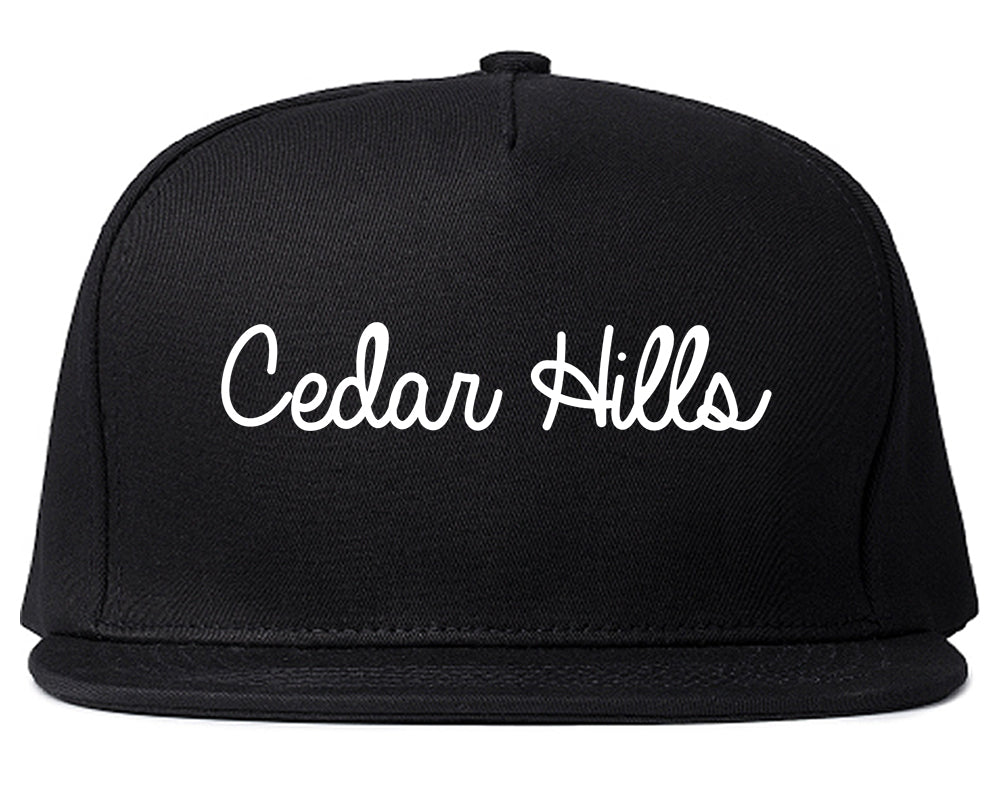 Cedar Hills Utah UT Script Mens Snapback Hat Black