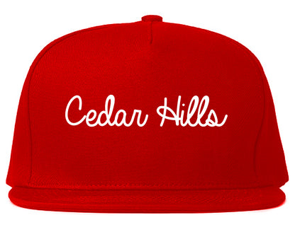 Cedar Hills Utah UT Script Mens Snapback Hat Red