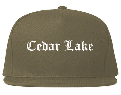 Cedar Lake Indiana IN Old English Mens Snapback Hat Grey