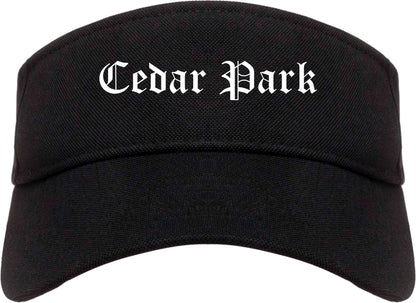 Cedar Park Texas TX Old English Mens Visor Cap Hat Black