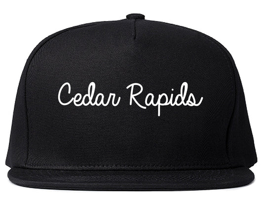 Cedar Rapids Iowa IA Script Mens Snapback Hat Black