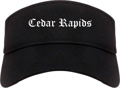 Cedar Rapids Iowa IA Old English Mens Visor Cap Hat Black