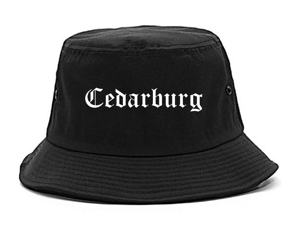 Cedarburg Wisconsin WI Old English Mens Bucket Hat Black
