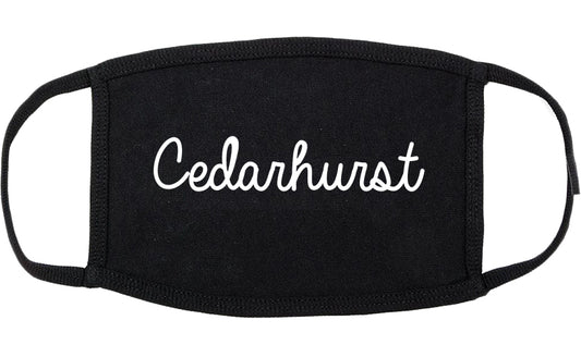 Cedarhurst New York NY Script Cotton Face Mask Black