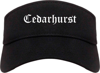 Cedarhurst New York NY Old English Mens Visor Cap Hat Black