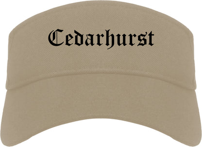 Cedarhurst New York NY Old English Mens Visor Cap Hat Khaki