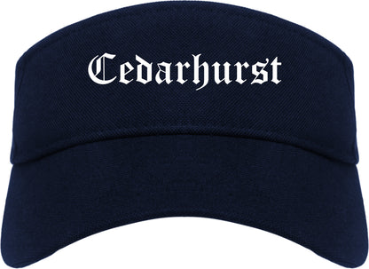 Cedarhurst New York NY Old English Mens Visor Cap Hat Navy Blue