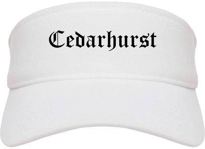 Cedarhurst New York NY Old English Mens Visor Cap Hat White