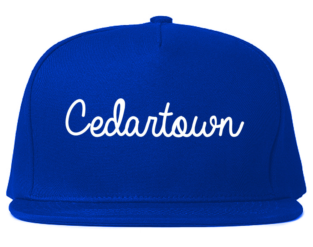 Cedartown Georgia GA Script Mens Snapback Hat Royal Blue