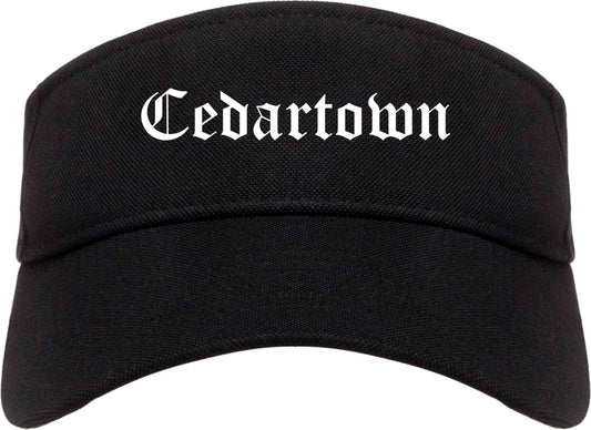 Cedartown Georgia GA Old English Mens Visor Cap Hat Black