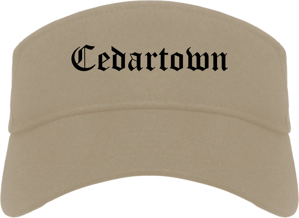 Cedartown Georgia GA Old English Mens Visor Cap Hat Khaki