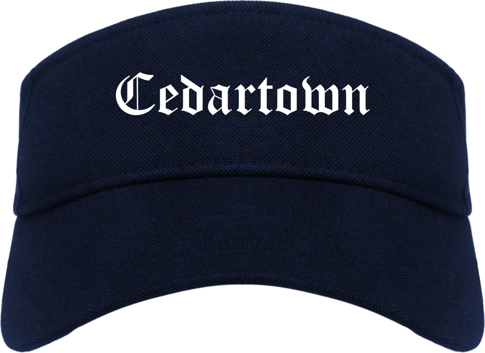Cedartown Georgia GA Old English Mens Visor Cap Hat Navy Blue