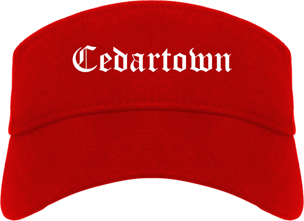 Cedartown Georgia GA Old English Mens Visor Cap Hat Red