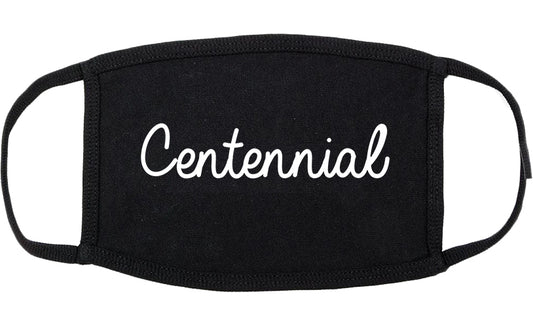 Centennial Colorado CO Script Cotton Face Mask Black