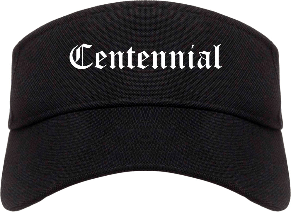 Centennial Colorado CO Old English Mens Visor Cap Hat Black