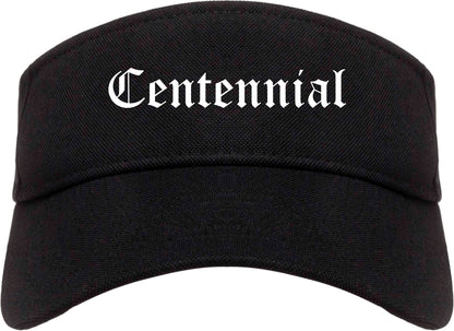 Centennial Colorado CO Old English Mens Visor Cap Hat Black