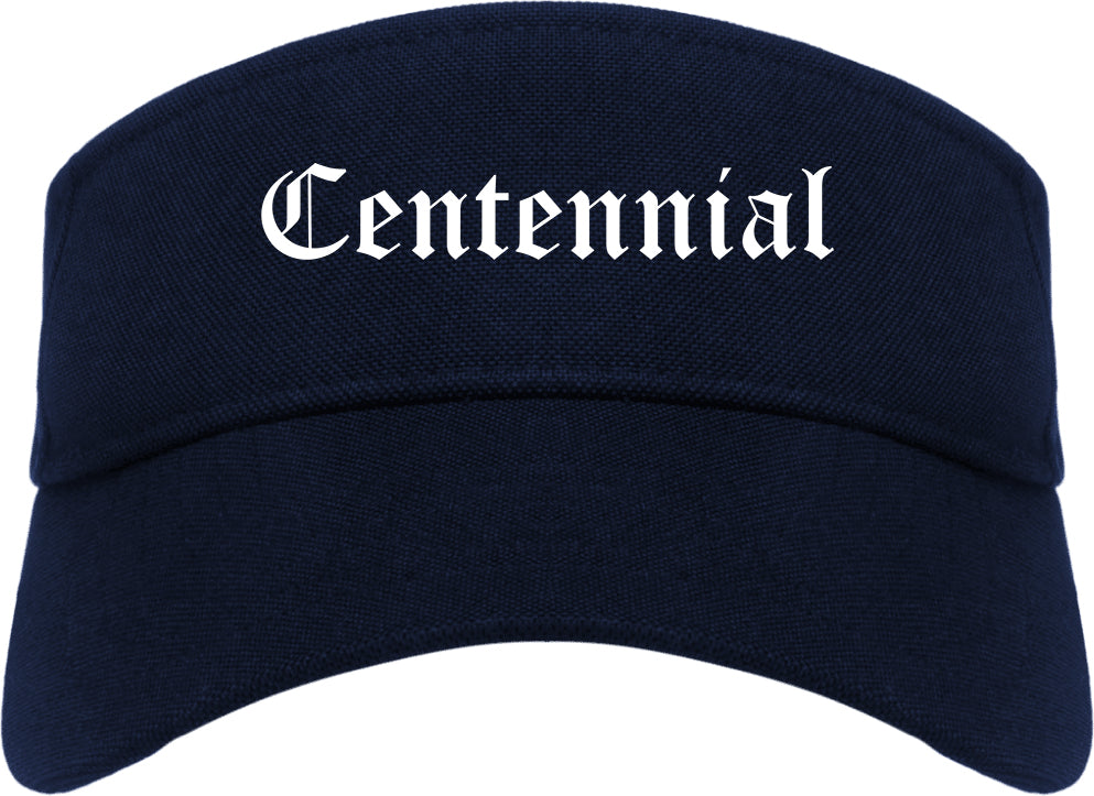 Centennial Colorado CO Old English Mens Visor Cap Hat Navy Blue