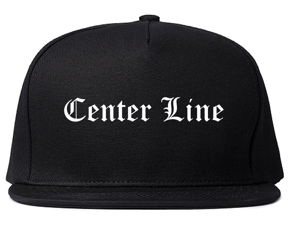 Center Line Michigan MI Old English Mens Snapback Hat Black