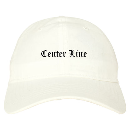 Center Line Michigan MI Old English Mens Dad Hat Baseball Cap White