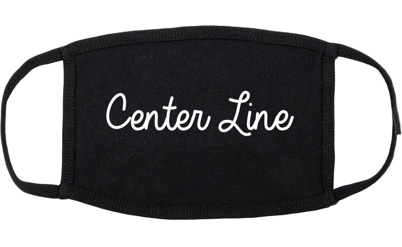 Center Line Michigan MI Script Cotton Face Mask Black